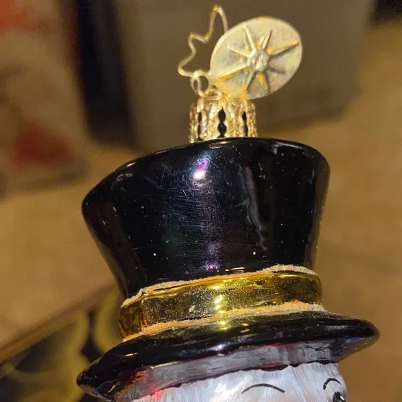 Christopher Radko Snowman Ornament with Pink and Gold Details - Picture 3 of 9